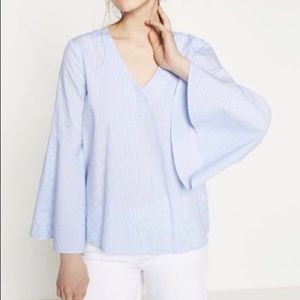 Zara Woman Flare Sleeve Shirt